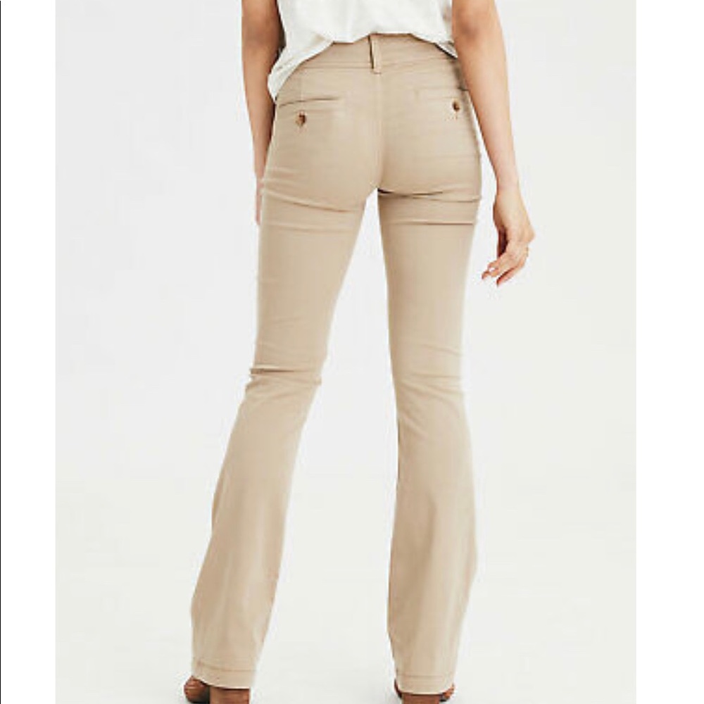 American Eagle Kick Boot Super Stretch Khaki Pant